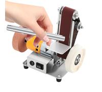 Mini Ponceuse à Bande 4000-9000 tr/min Inox 304 - Machine Polissage 7 Vitesses, Moteur Cuivre 775, Plateau Réglable, 20 Bandes Abrasives, Bricolage Bijouterie Couteau