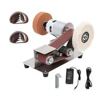 Mini Ponceuse à Bande de Table Électrique 7 Vitesses avec 20 Bandes | Machine à Poncer et Meuleuse de Précision pour Polissage et Affûtage de Couteaux, Bricolage Bois Travail du Méta