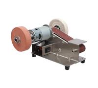 Mini ponceuse à bande électrique 240 V 150 W 7 vitesses Aiguiseur de couteaux avec 20 bandes abrasives Ponceuse électrique pour métal, bois, bricolage, artisanat, outils