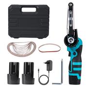 Mini ponceuse à bande électrique 300W, outil de ponçage d'angle 10000 tr/min, polisseuse à bande sans fil pour bois et métal, outils électriques Wtih 2XBattery