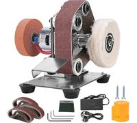 Mini ponceuse à bande électrique, affûteuse de couteaux, kit de ponceuse d'établi compacte, outil de polissage et de meulage for le bricolage, 7 vitesses réglables, for la fabrication de couteaux