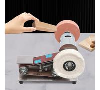 Mini ponceuse à bande électrique, ponceuse de table stationnaire, ponceuse à bande à 7 vitesses avec 10 bandes abrasives, ponceuse pour métal, bois, bricolage, aiguiseur de couteaux