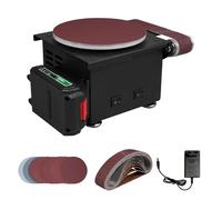 Mini ponceuse à disque HUIOP Mini meuleuse et meuleuse électrique miniature à double usage avec batterie au lithium 6000WA, meuleuse à disque de sable de 6 pouces + ponceuse à bande, avec 1