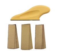 Mini ponceuse pour petits projets - Kit de micro-ponceuse manuelle avec poignée - Outils de ponçage avec papier de verre pour travaux manuels - Ponceuses de détail pour manche en bois, papier de verre