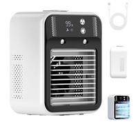 Mini Portable Air Conditioner Cooler Humidifier, Air Conditioner Portable with 2 Wind Speeds & Cool Mists, Rechargeable Car Ac for Home Camping Car Office Rv