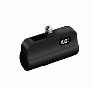 Mini Portable Charger 5000mAh, Fast Charge Power Bank, Large Capacity Digital Display Capsule Power Bank with Builtin Stand, Compatible with Most Smartphones(Black)