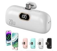 Mini Portable Charger Power Bank for Phone, Small Portable Charger for iPhone, Upgraded 3000/5000/10000 Mah Fast Charging, Compatible with All Types Phone (10000mA,Type-C Interface,White)