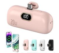 Mini Portable Charger Power Bank for Phone, Small Portable Charger for iPhone, Upgraded 3000/5000/10000 Mah Fast Charging, Compatible with All Types Phone (10000mA,Type-C Interface,Pink)