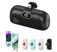 Mini Portable Charger Power Bank for Phone, Small Portable Charger for iPhone, Upgraded 3000/5000/10000 Mah Fast Charging, Compatible with All Types Phone (3000mA,for Lightning Interface,Black)