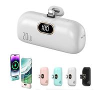 Mini Portable Charger Power Bank for Phone, Small Portable Charger for iPhone, Upgraded 3000/5000/10000 Mah Fast Charging, Compatible with All Types Phone (10000mA,for Lightning Interface,White)