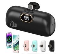 Mini Portable Charger Power Bank for Phone, Small Portable Charger for iPhone, Upgraded 3000/5000/10000 Mah Fast Charging, Compatible with All Types Phone (10000mA,Type-C Interface,Black)