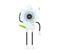 Mini Portable Fan, Digital Display Device, Hands Free Utility, 100 Speeds Suction Cup Supply, Compact Cooling Accessory, Reliable Household Setup, for Outdoor Vacation Camping Exercise Home Work
