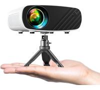 Mini Portable Projector 1080P - 14000Lux Full HD Portable Projector with Tripod Protection, Projector 4k Compatible Android/iOS/Windows/TV Stick/HDMI/USB