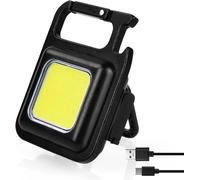 Mini Portable Work Light,1 x 7 Modes Keyring Flashlight,800LM USB Magnetic Base Waterproof Inspection Lights Rechargeable with Bottle Opener for Camping/Repair/Emergency