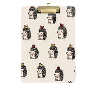 Mini porte-bloc en acrylique avec couronne de porc-épic mignon pour professeur Taille 9 x 12,5 cm Tabla para escribir con Clip