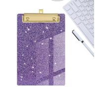Mini porte-bloc en acrylique - Tableau d'écriture à paillettes | Petit tableau à clips pour enseignants, étudiants, artistes, professionnels, bureaux, salles de teliers, écoles