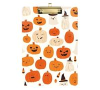 Mini porte-bloc étanche motif citrouilles dessinées à la main pour entraînement de football, softball, taille 9 x 12