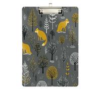 Mini porte-bloc gris jaune avec motif de loup pour porte-bloc pour enseignant, taille 9 x 12,5 cm Tablas para escribir Silver Hold