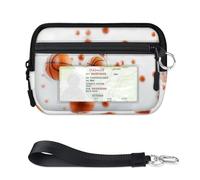 Mini porte-cartes 3D avec fenêtre pour carte d'identité et ballon de basket-ball pour homme et femme - Portable et léger - Petit sac à main à fermeture éclair - Organiseur de cartes de monnaie