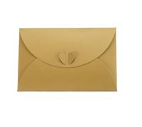 Mini porte-cartes cadeau Enveloppes de cartes en papier nacré, fermoir forme cœur, 15.5x10.5cm, multicolores, 24/50 pièces(Golden,50Pcs)