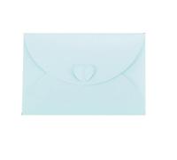 Mini porte-cartes cadeau Enveloppes de cartes en papier nacré, fermoir forme cœur, 15.5x10.5cm, multicolores, 24/50 pièces(Light Blue,50Pcs)