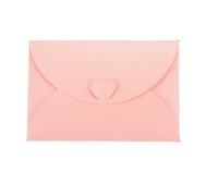 Mini porte-cartes cadeau Enveloppes de cartes en papier nacré, fermoir forme cœur, 15.5x10.5cm, multicolores, 24/50 pièces(Pink,24Pcs)