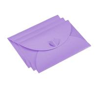 Mini porte-cartes cadeau Enveloppes de cartes en papier nacré, fermoir forme cœur, 15.5x10.5cm, multicolores, 24/50 pièces(Purple,24Pcs)