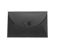 Mini porte-cartes cadeau Enveloppes de cartes en papier nacré, fermoir forme cœur, 15.5x10.5cm, multicolores, 24/50 pièces(Black,24Pcs)