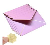 Mini porte-cartes cadeau Enveloppes for cartes de visite, paquet 10, A7 épais, 5x7 pouces, rabat en V, bordure dorée(5 Pack)