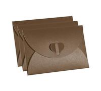 Mini porte-cartes cadeau Enveloppes for cartes fermoir forme coeur papier nacré 10,5 x 7, cm lot de 36 multicolore(Brown)