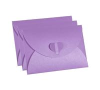 Mini porte-cartes cadeau Enveloppes for cartes fermoir forme coeur papier nacré 10,5 x 7, cm lot de 36 multicolore(Purple)