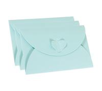 Mini porte-cartes cadeau Enveloppes for cartes fermoir forme coeur papier nacré 10,5 x 7, cm lot de 36 multicolore(Blue)