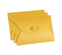 Mini porte-cartes cadeau Enveloppes for cartes fermoir forme coeur papier nacré 10,5 x 7, cm lot de 36 multicolore(Yellow)
