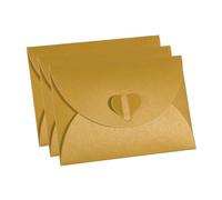 Mini porte-cartes cadeau Enveloppes for cartes fermoir forme coeur papier nacré 10,5 x 7, cm lot de 36 multicolore(Gold)