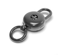 Mini porte-clés à balance électronique avec affichage numérique et horloge, jauge de poids portable à suspendre pour bagages, noir gris (noir)