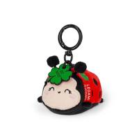 Mini Porte-clés Coccinelle en Peluche Rouge et Noir avec Gravure "Get Lucky" - Tirette de Fermeture Éclair Douce & Cadeau Mignon pour Elle