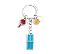 Mini porte-clés créatif en métal avec raquette et balle de tennis de table, cadeaux pour hommes et femmes fans