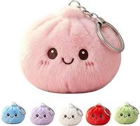 Mini porte-clés Dumpling Squishy, en peluche de coton PP, forme de petit pain, adorable peluche et mini pendentif à suspendre, pour sac à main, sac à dos
