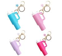 Mini porte-clés gobelet pour tasse Stanley, joli porte-clés avec support de baume à lèvres, accessoire de charme pour femmes, hommes et filles, multicolore, taille unique