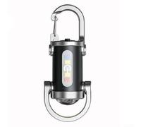 Mini porte-clés lampe de poche compact étanche LED portable ABS batterie rechargeable plusieurs modes d'éclairage externe banque d'alimentation noire 88 x 35 mm pour Hi