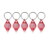 Mini porte-clés lampe de poche, portable Super Bright LED Keychain lampe Poche Torche doigt Pendentif Porte-clés lampe de poche pour les zones sombres Camping/randonnée/chasse 5 pcs, rouge