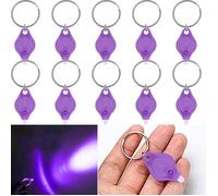 Mini porte-clés lumineux UV 395, lampe de poche pour inspection de billets de banque, avec pince métallique Label