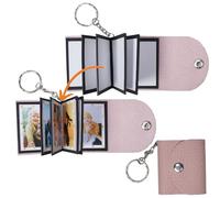 Mini porte-clés photo, petit porte-clés personnalisé en cuir avec photo à mémoire de forme, album personnalisé, mini porte-clés mignon avec livre d'images pour famille, petit ami, couples, chien,