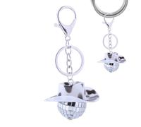 Mini porte-clés réfléchissant avec boule disco et chapeau de cowboy | Boule disco pour clés, sac à dos, téléphone, sac à main, breloque, fête, festival, club, accessoire sac à main