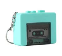 Mini porte-clés rétro avec lecteur de microcassettes et pendentif C9O4
