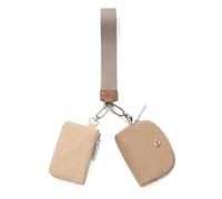 Mini Porte-clés zippé Autour de la dragonne pour Femme - Double Pochette - Portefeuille Portable pour pièces de Monnaie - Mini Poche pour pièces de Monnaie, Kaki + Marron., Petit Sac à Main