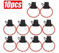 Mini Porte-Fusible À Lame De Voiture,Boîte Anti-Éclaboussures 12v 30a Avec Fusibles,Interrupteur De Coupure De Fil De Lame,Prise De Fusible Automobile - Type 10pcs