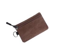 Mini Porte-Monnaie 2 Pc Toile Mini Porte-Monnaie Sac Couleur Unie Fermeture éclair rgent Poche à Main Femmes Hommes Petit Porte-Carte Changement(Dark Brown)
