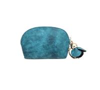 Mini Porte Monnaie 2 Pcs Gland Mode Dames en Cuir PU Mini Portefeuille Carte Porte-clés Zip Porte-Monnaie Pendentif Floral Pochette Petit Sac À Main Étui d'argent(Green)