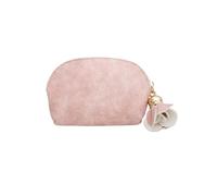 Mini Porte Monnaie 2 Pcs Gland Mode Dames en Cuir PU Mini Portefeuille Carte Porte-clés Zip Porte-Monnaie Pendentif Floral Pochette Petit Sac À Main Étui d'argent(Pink)